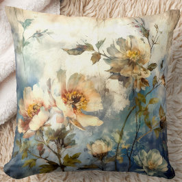 Cozy Watercolor Bloom & Sapphire Dreams Kissen