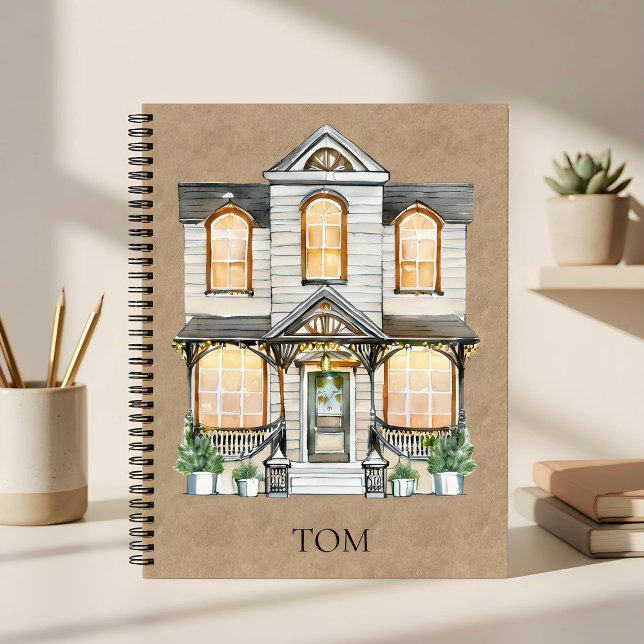 Cozy Watercolor Home Design - Notebook House Notizbuch (Von Creator hochgeladen)