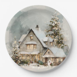 Cozy Whimsical Christmas House | Paper Plates Pappteller