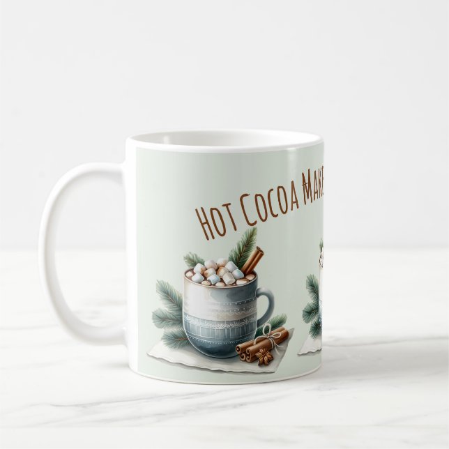 Cozy Winter Cocoa Marshmallow Scene Kaffeetasse (Links)