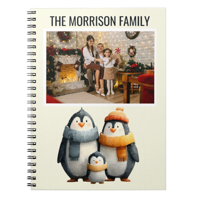 Cozy Winter Penguin Family Notizblock (Vorderseite)