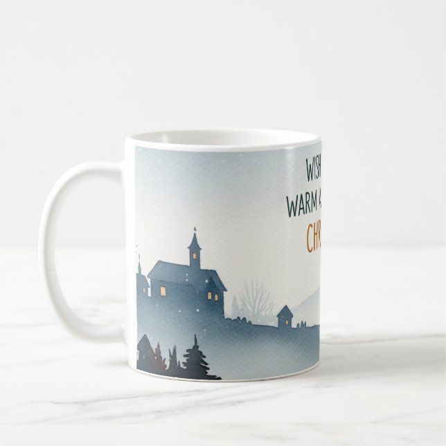 Cozy Winter Village Landscape Christmas Mug Kaffeetasse (Links)