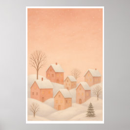 Cozy Winter Village Poster 