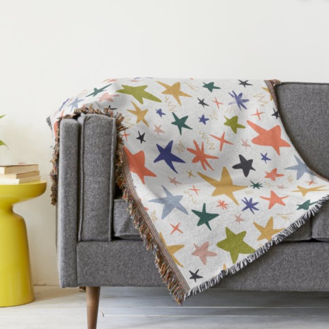 Cozy Winter With Vibrant Colorful Star Pattern Decke (Von Creator hochgeladen)