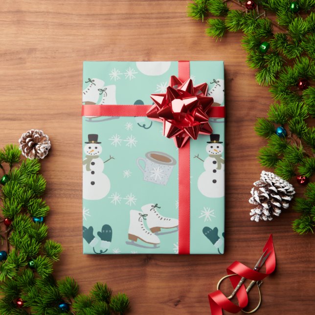 Cozy Winter Wonderland Wrapping Paper Geschenkpapier (Feiertagsgeschenk)