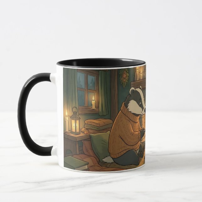 Cozy Woodland Campfire Animals Coffee Mug Tasse (Links)