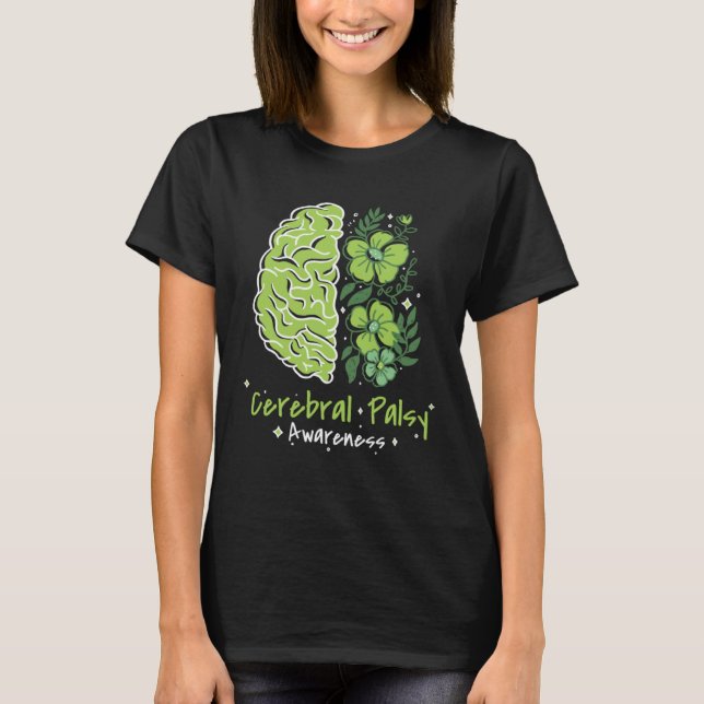 CP Brain Damage Cute Flowers Cerebral Palsy Awaren T-Shirt (Vorderseite)