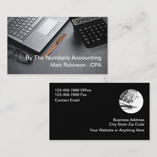 CPA Accountant Moderne Visitenkarten Visitenkarte (Vorne/Hinten)