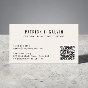CPA-Buchhalter QR-Code Creme Visitenkarte