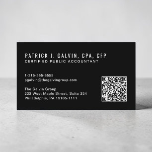 CPA-Buchhalter-QR-Code Schwarz Visitenkarte