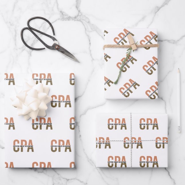 CPA Certified Public Accountant Leopard Print Geschenkpapier Set (Vorderseite)