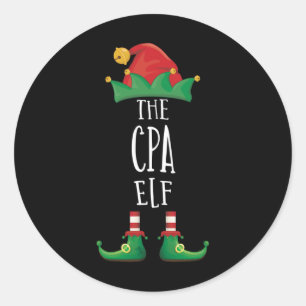 Cpa Elf Shirt Funny Family Matching Group Christma Runder Aufkleber