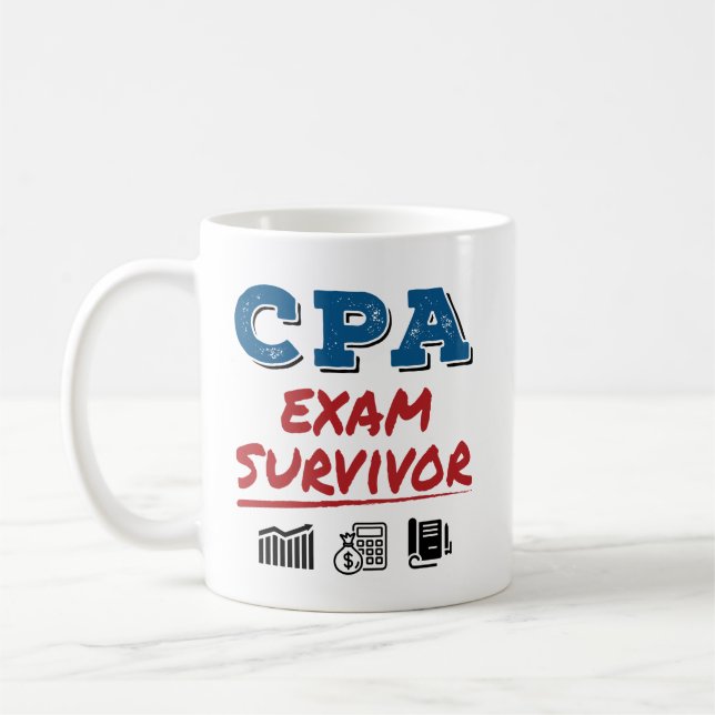 CPA Exam Survivor Kaffeetasse (Links)