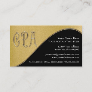 CPA Gold in Black Certified Public Accountant Visitenkarte