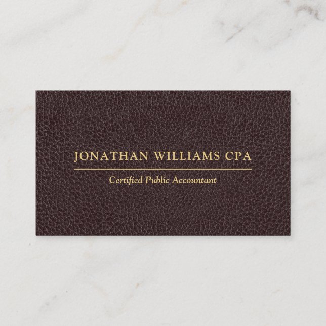 CPA-Imitate Leather Gold Typ Dunkelbraun Visitenkarte (Vorderseite)