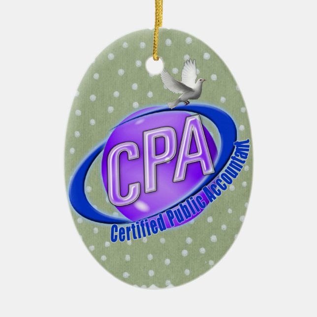 CPA-KUGELswoosh-LOGO-WIRTSCHAFTSPRÜFER Keramik Ornament (Vorne)