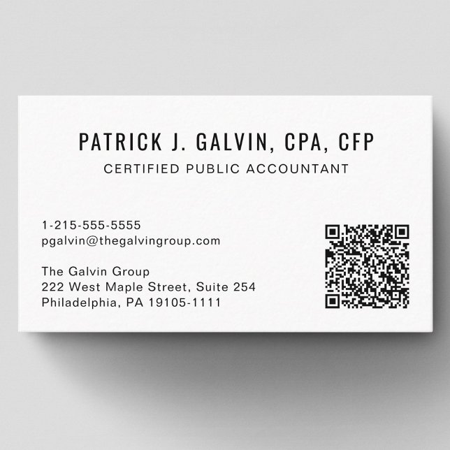 CPA-Steuerberater-QR-Code Visitenkarte (CPA Accountant QR Code Business Card)