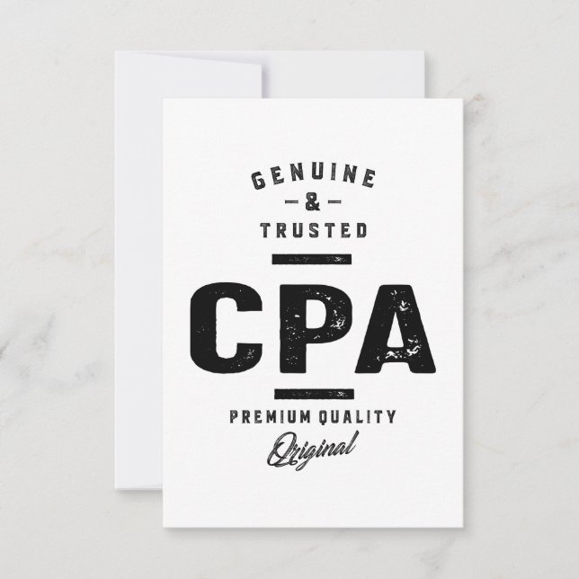 CPA Work Job Title Gift RSVP Karte (Vorderseite)