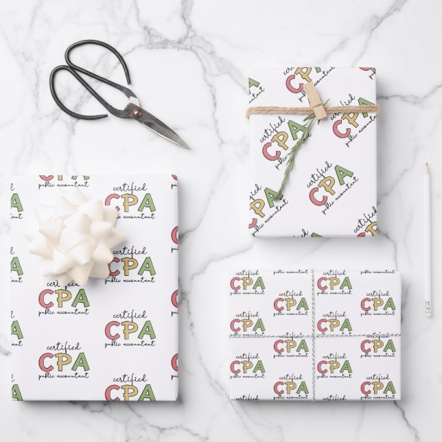 CPA zertifizierter öffentlicher Wirtschaftsprüfer Geschenkpapier Set (Vorderseite)