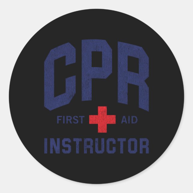 CPR Erste Hilfe Aed Instructor Runder Aufkleber (Vorderseite)