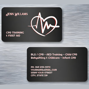 CPR Instructor Black Visitenkarte