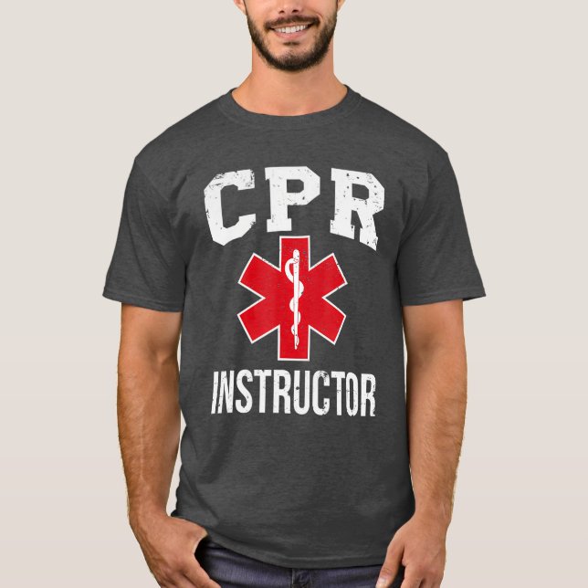 CPR Instructor Red Star of Life EMS design Medic T-Shirt (Vorderseite)