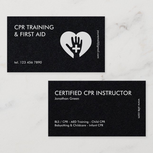 CPR-Instruktor für Gesundheit und Sicherheit Visitenkarte (Vorne/Hinten)
