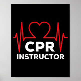 CPR-Lehrer-Shirt EKG Herzschlag Grafik Frauen Poster