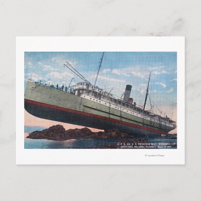CPR SS Princess May WreckSentinel Island, AK Postkarte (Vorderseite)
