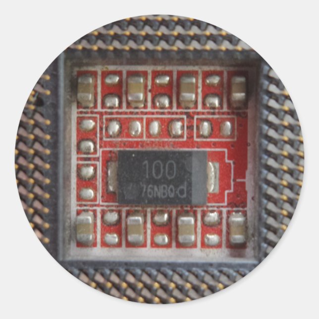 Cpu Circuit Round Sticker (Vorderseite)