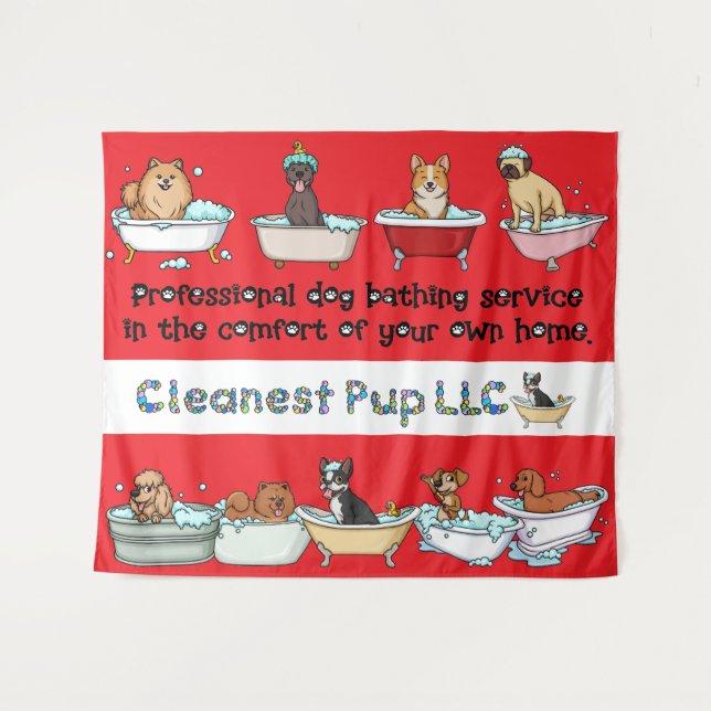 CPup Red Tapestry Wandteppich (Vorderseite (Horizontal))