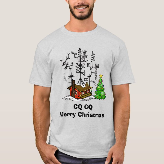 CQ CQ Frohe Weihnachts-Ham Radio T - Shirt (Vorderseite)