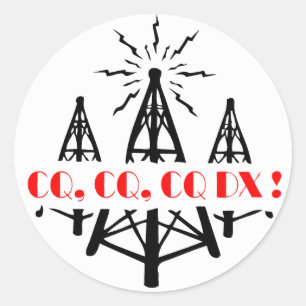 CQ DX RUNDER AUFKLEBER