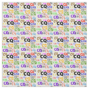 CQ Farbige Ham Radio Fabric Small Tiles Stoff