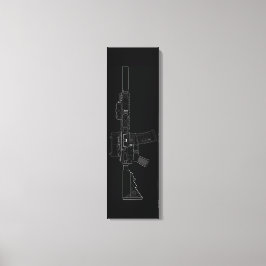 CQBR MK18 Mod 0 Schwarze Canvas drucken Leinwanddruck