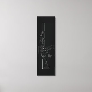 CQBR MK18 Mod 0 Schwarze Canvas drucken Leinwanddruck