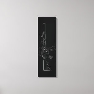 CQBR MK18 Mod 0 schwarzer Leinwand-Druck Leinwanddruck