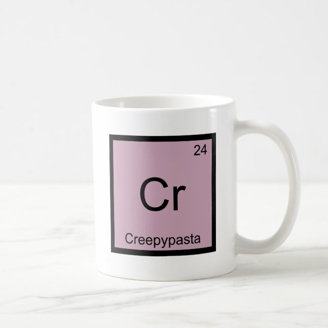 Cr - Creepypasta Chemie-Element-Symbol Meme Kaffeetasse (Rechts)