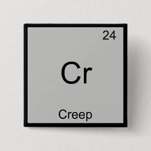 Cr - Kriecherlustiges Chemie-Element-Symbol-T-Shir Button