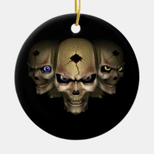 Cr�nes in den Fluoreszenzaugen - Keramik Ornament