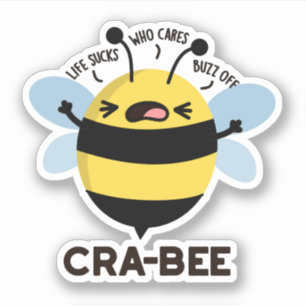 Cra-bee Funny Crabby Bee Pun Aufkleber