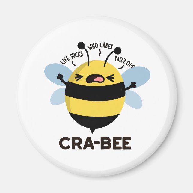 Cra-bee Funny Crabby Bee Pun Magnet (Vorne)