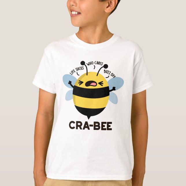 Cra-bee Funny Crabby Bee Pun T-Shirt (Vorderseite)