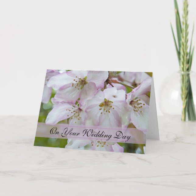 Crab Apfelblüten Blended Family Wedding Karte (Vorderseite)