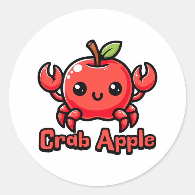 Crab Apple Niedlich Crab Apple Pub Runder Aufkleber (Vorderseite)