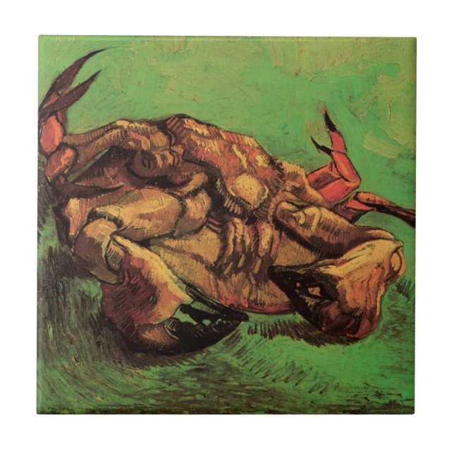 Crab auf dem Rücken von Vincent van Gogh Fliese (Vorderseite)
