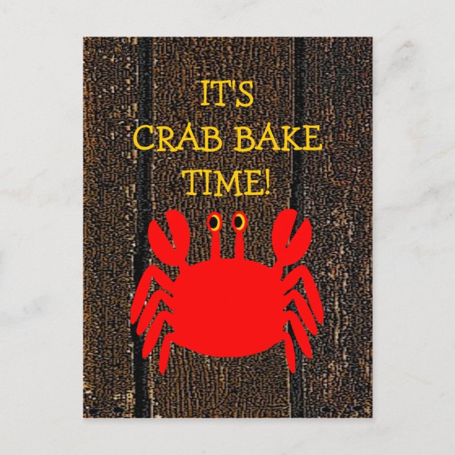 Crab Bake! Einladungspostkarte (Vorderseite)