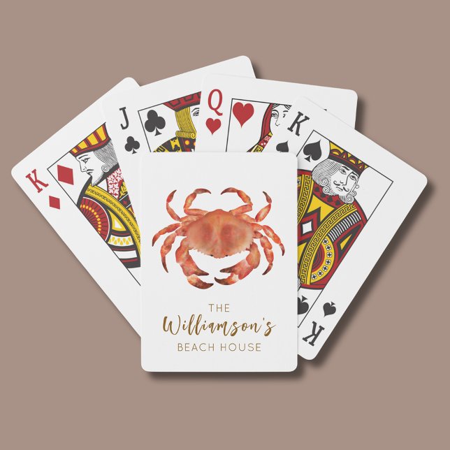 Crab Beach House Family Spielkarten (Crab illustrated family playing cards)