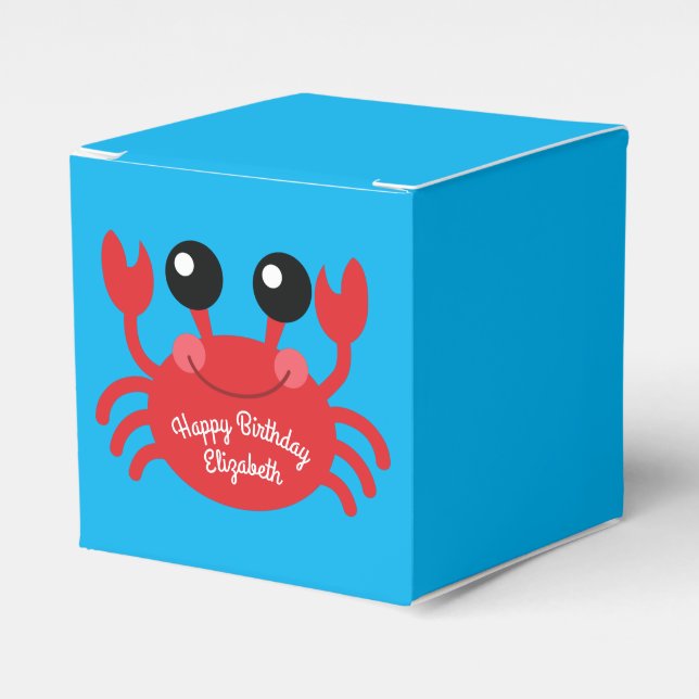 Crab Birthday Party Niedlich Cartoon Kinder Geschenkschachtel (Vorderseite)