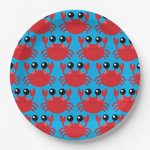 Crab Birthday Party Niedlich Cartoon Kinder Pappteller